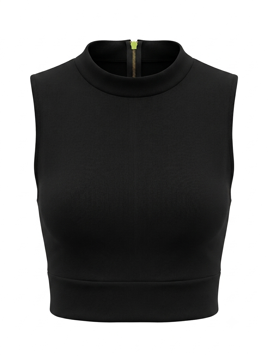 Midnight Mock Neck Crop