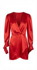 Scarlet Satin Wrap Mini