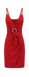 Cherry Ring-Tie Mini Dress