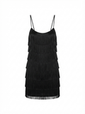 Midnight Fringe Mini Dress