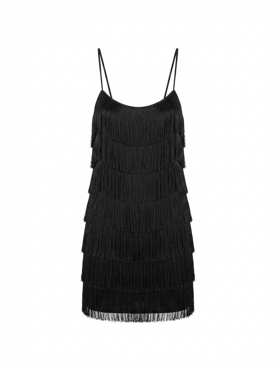 Midnight Fringe Mini Dress