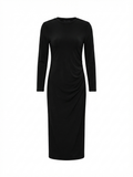 Noir Ruched Midi Dress