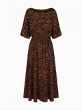 Tobacco Zebra Midi Dress