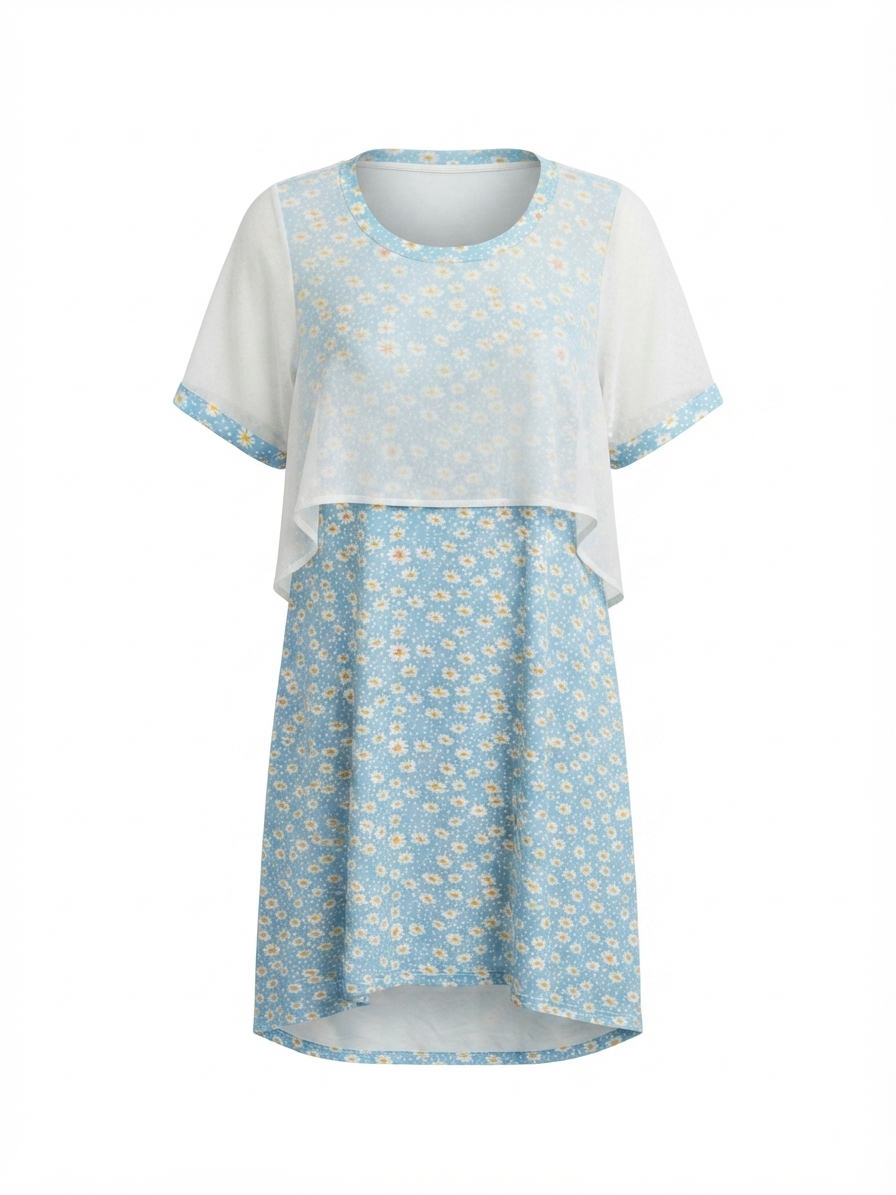 Sky Daisy Layered Dress