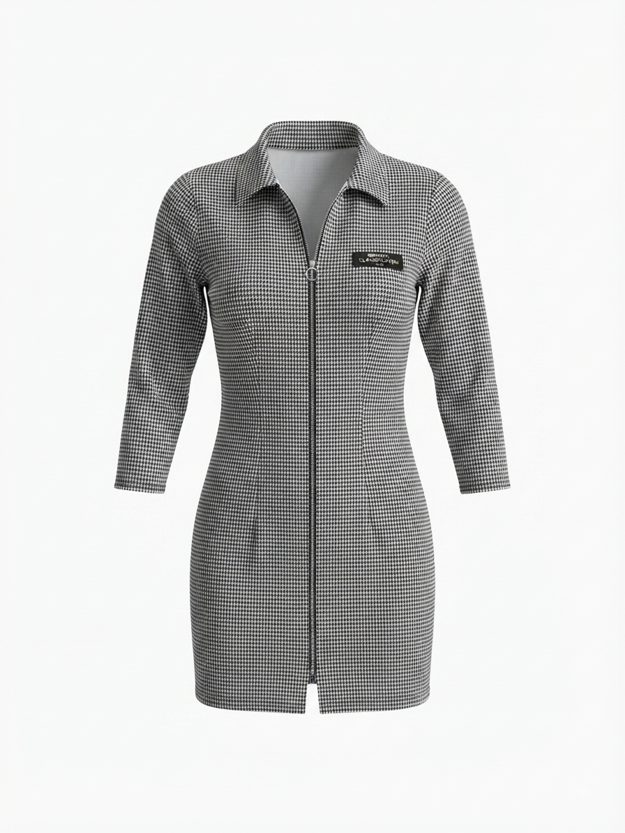 Graphite Zip Mini Dress