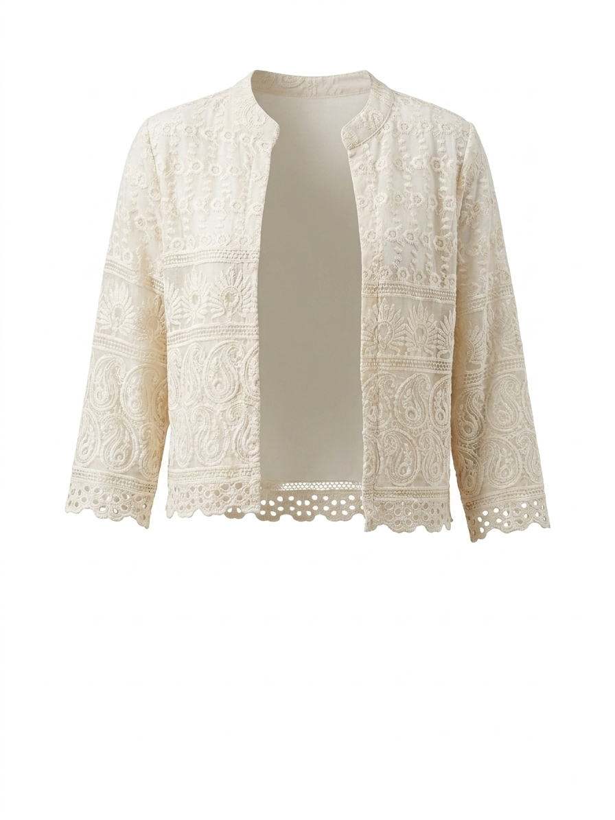 Ivory Crochet Jacket Dress