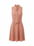Dusty Rose Tie-Neck Shift Dress