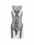 Monochrome Tribal Tank Dress