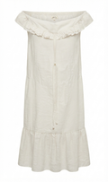 Ivory Strapless Prairie Button Dress