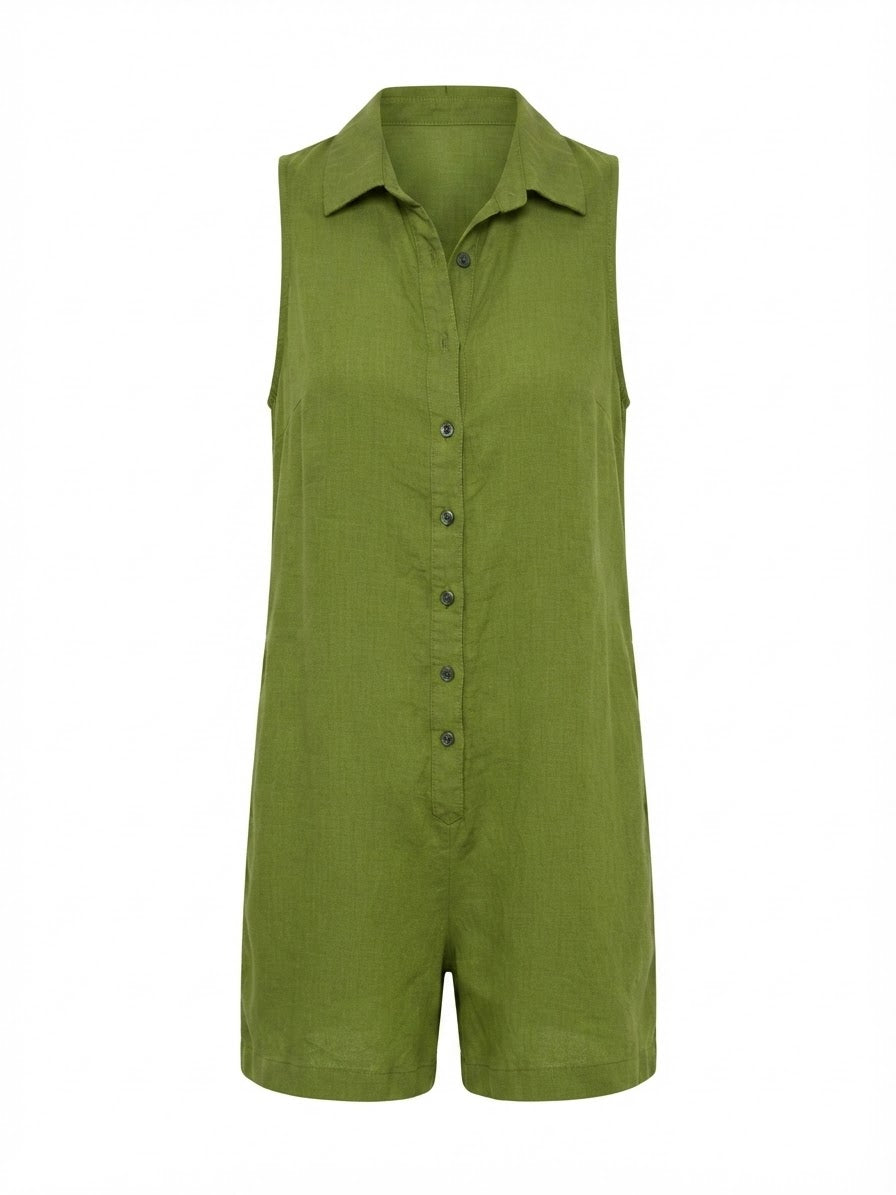 Olive Utility Romper