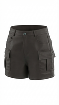 camellia — Olive Utility Mini Shorts