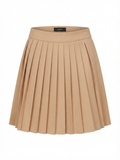 Sand Pleated Mini Skirt