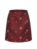 RIVER ISLAND — Burgundy Constellation Mini Skirt