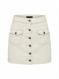 FOREVER 21 — Ivory Button-Front Denim Mini