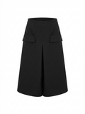 Black Wrap-Front Skort