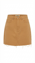 DENIM BLVD — Camel Denim Mini Skirt