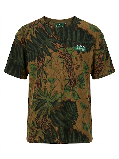 Camiseta con estampado de camuflaje selvático