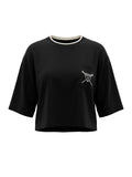 Midnight Contrast-Neck Boxy Tee