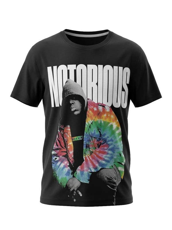 Camiseta con gráfico de teñido anudado Notorious