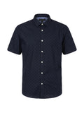 Navy Microdot Short-Sleeve Shirt