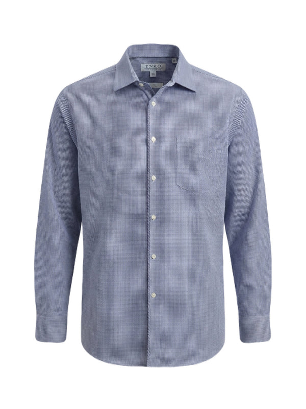 Camisa de vestir con microcuadros azules